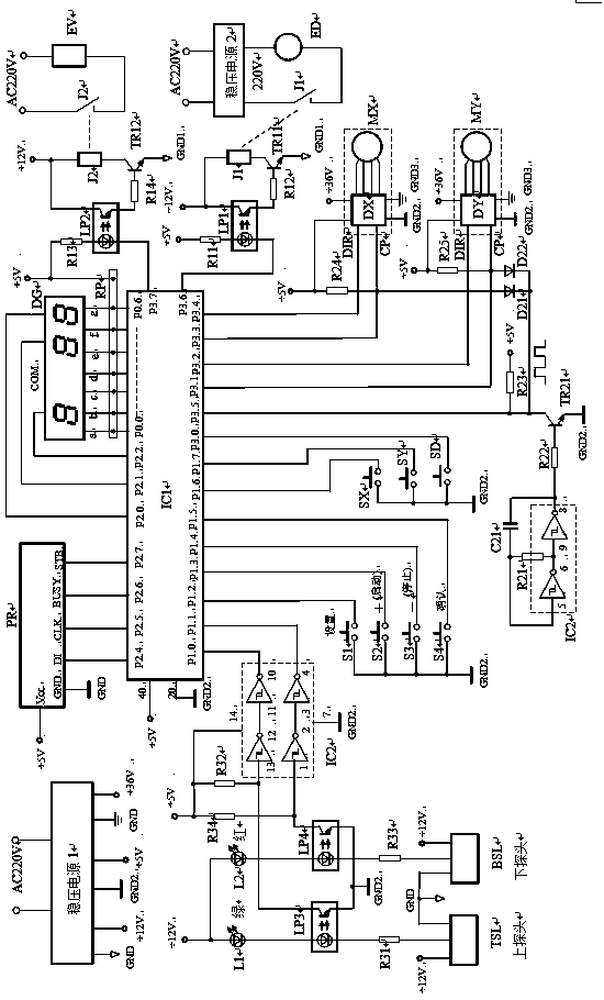 Automatic measurement and control circuit for drill bit test