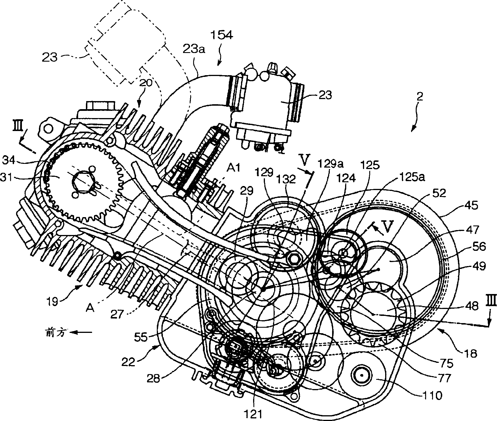 Engine for saddle riding-type vehicle and saddle riding-type vehicle with the same