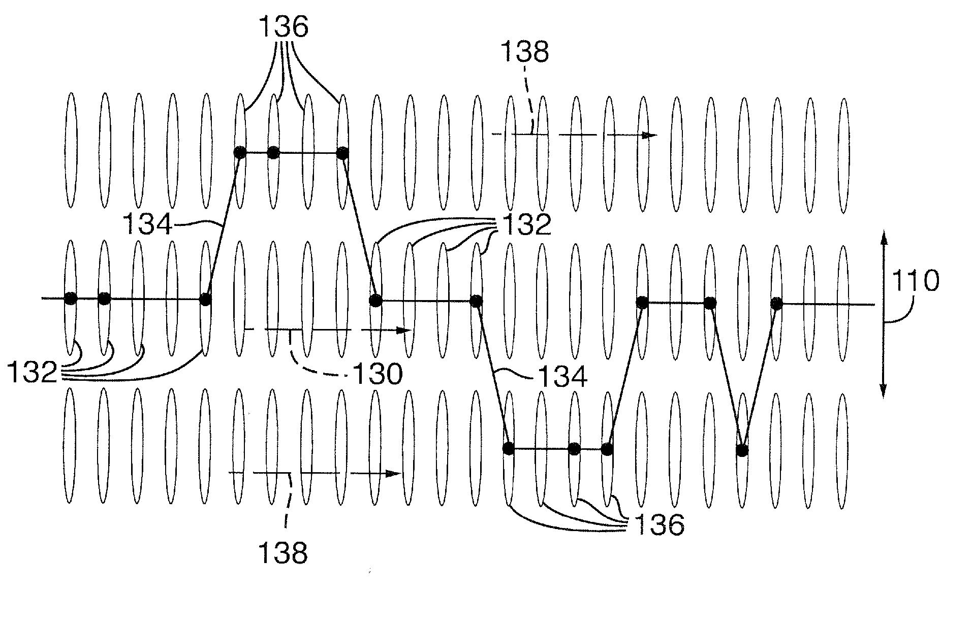 On-the-fly laser beam path dithering for enhancing throughput