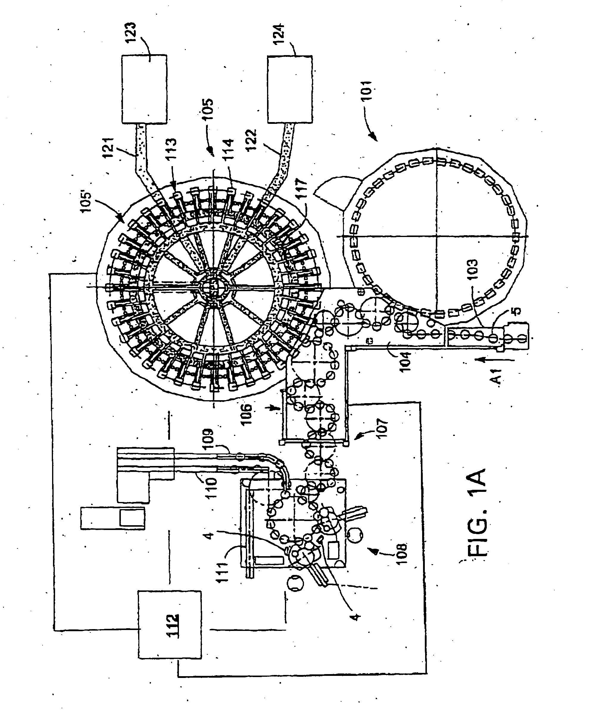 Beverage bottling plant for filling bottles with a liquid beverage filling material, having an apparatus for exchanging operating units disposed at rotating container handling machines