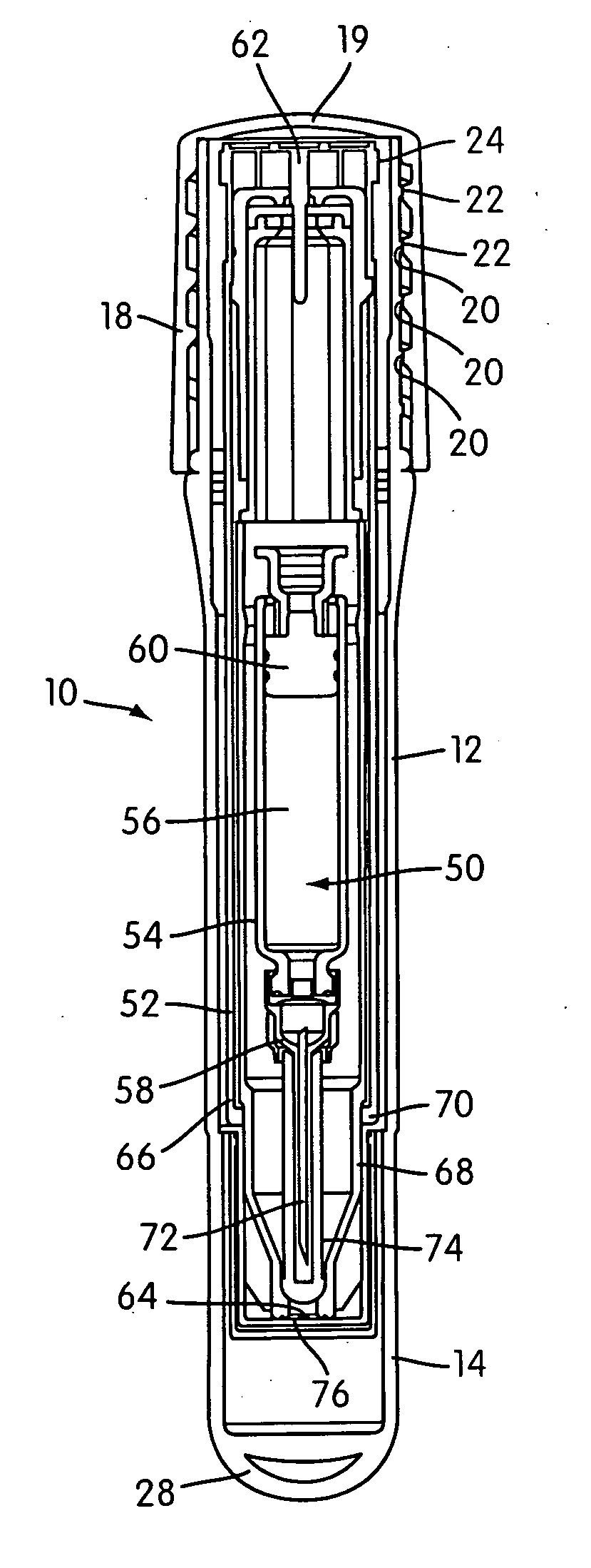 Container for medicament automatic injector and automatic injector adapted therefor