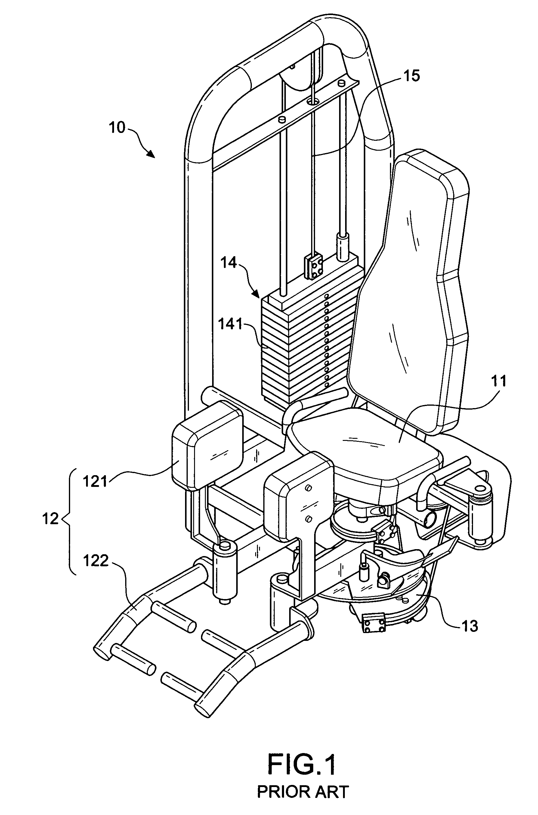 Loading device of leg extension machine