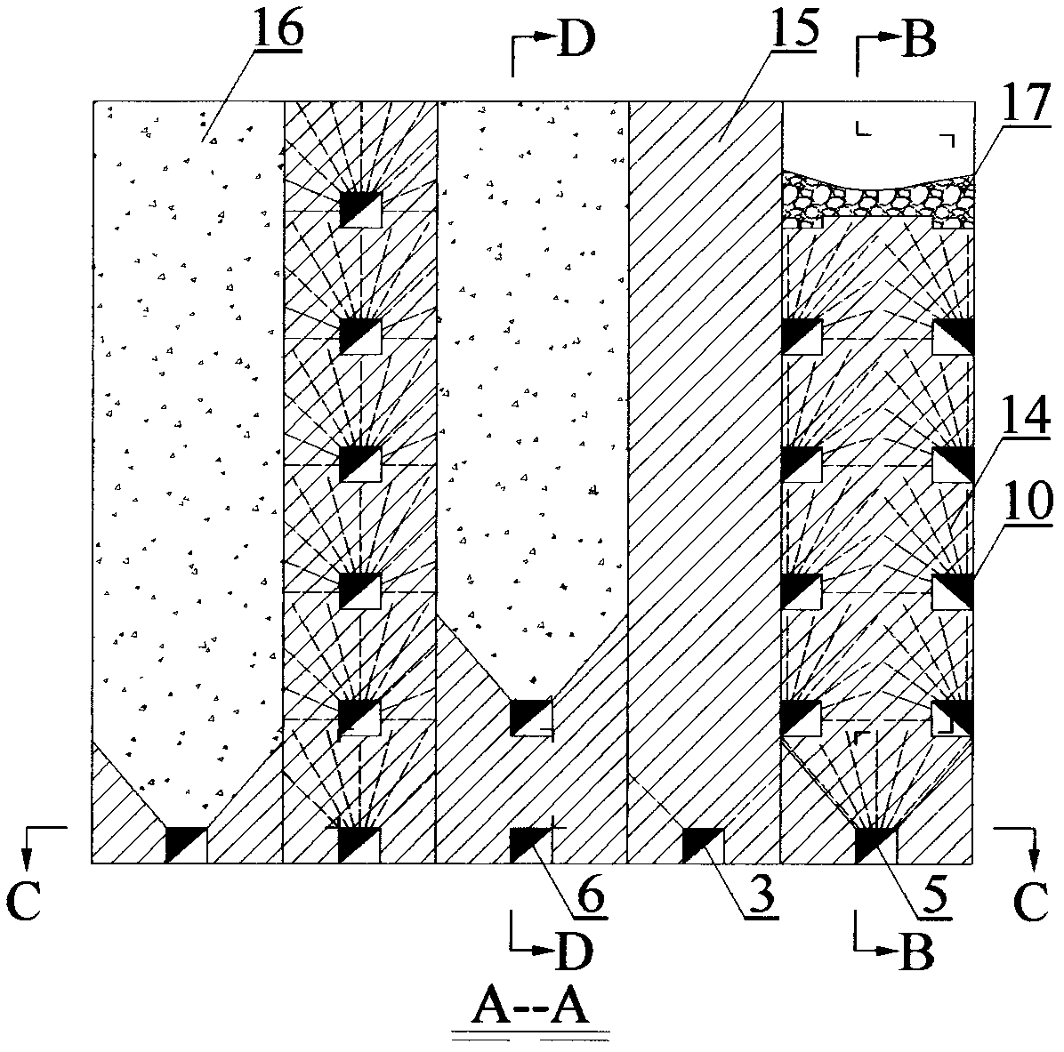 Boundary-controlled room column type sublevel open stoping subsequent stage filling mining method