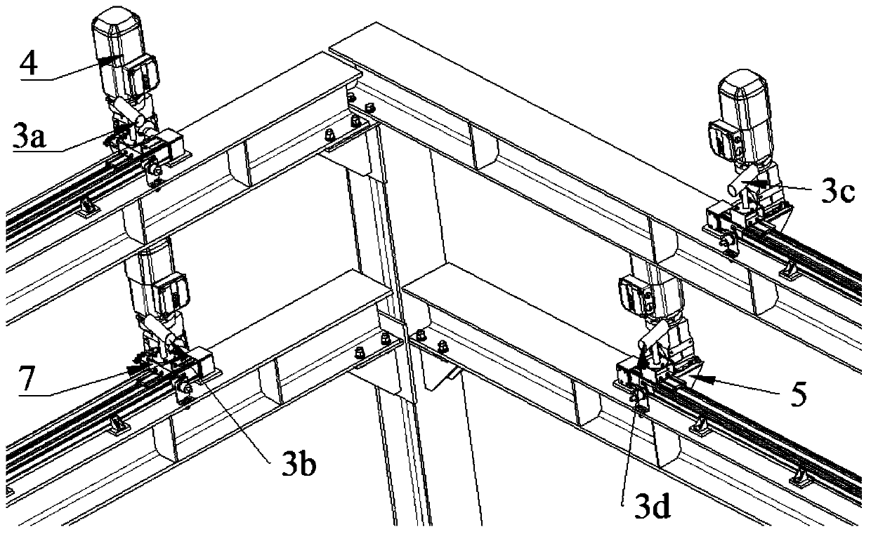 A positioning device for a concrete prefabricated slab production line