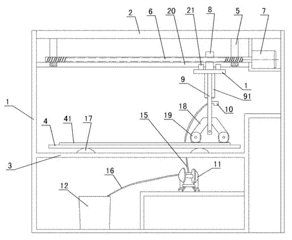 Spraying device for cool transfer printing machine