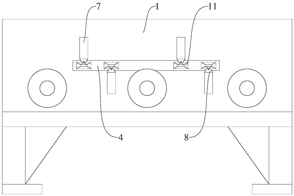 Section steel machining device with hidden adjusting mechanism