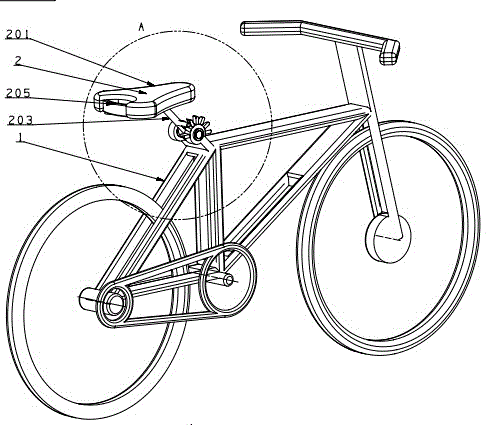 A bicycle rear saddle direction adjustment locking mechanism