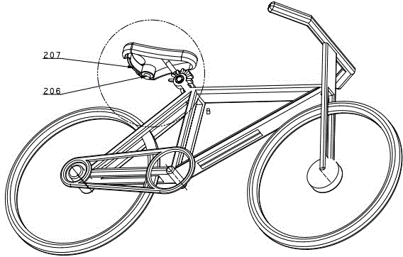 A bicycle rear saddle direction adjustment locking mechanism