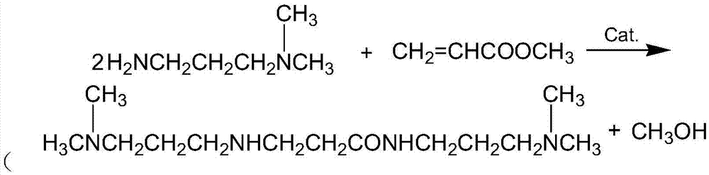 Method for preparing DMAPPA (N-(3-dimethyl aminopropyl) acrylamide) through catalytic amidation