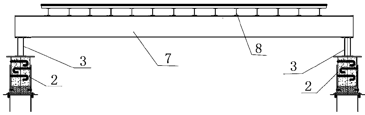 The construction method of dismantling the cross-beam support of the portal pier on the existing railway line at a short distance