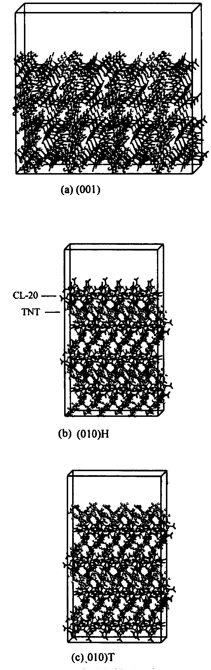 Simulation method for CL-20/TNT (Hexanitrohexaazaisowurtzitane/Trinitrotoluene) eutectic crystal base compound