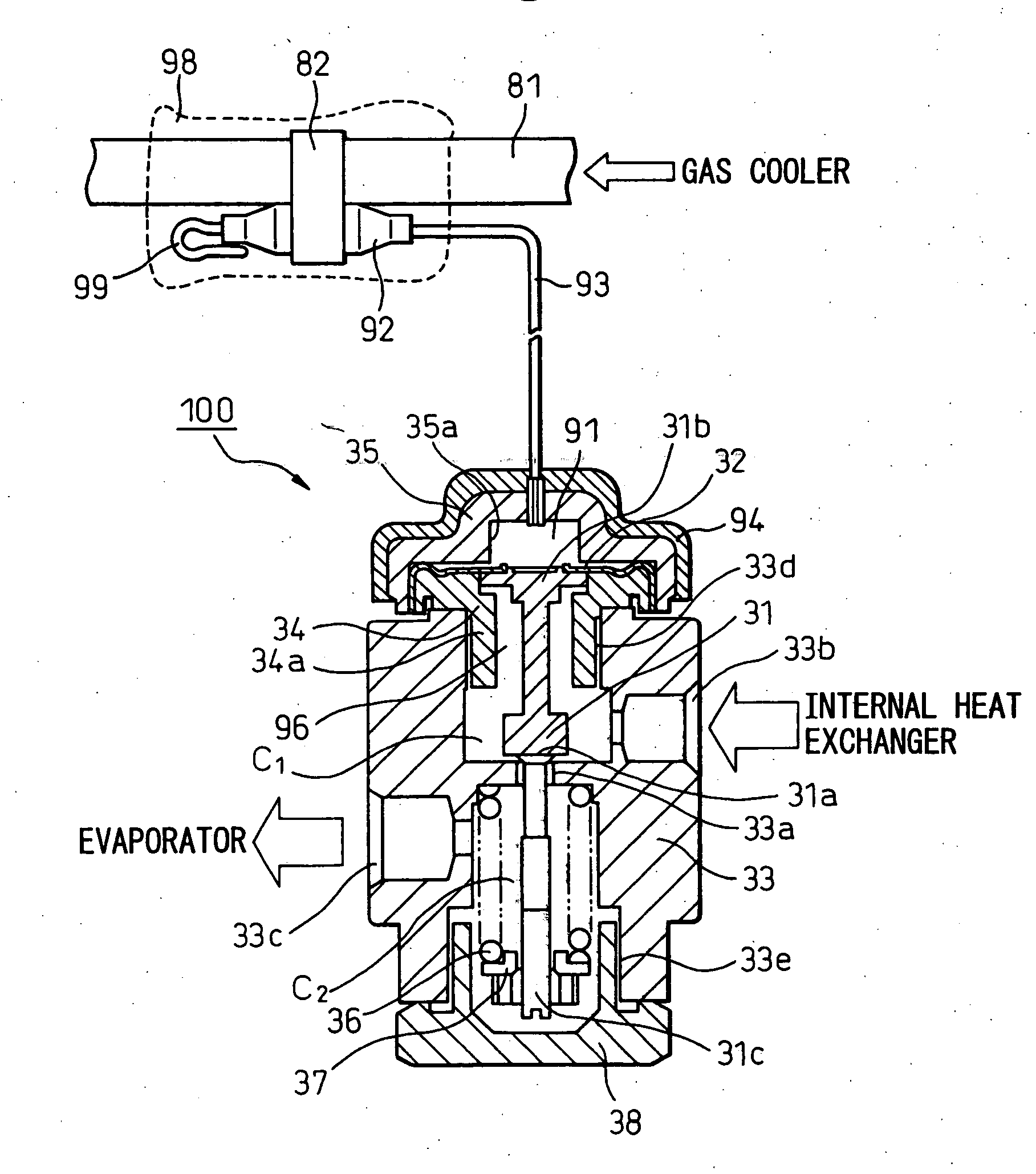 Pressure control valve for refrigeration cycle