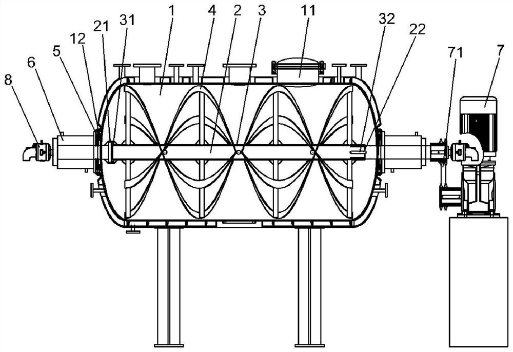 Continuous and stable lithium battery negative electrode material horizontal coating granulation equipment