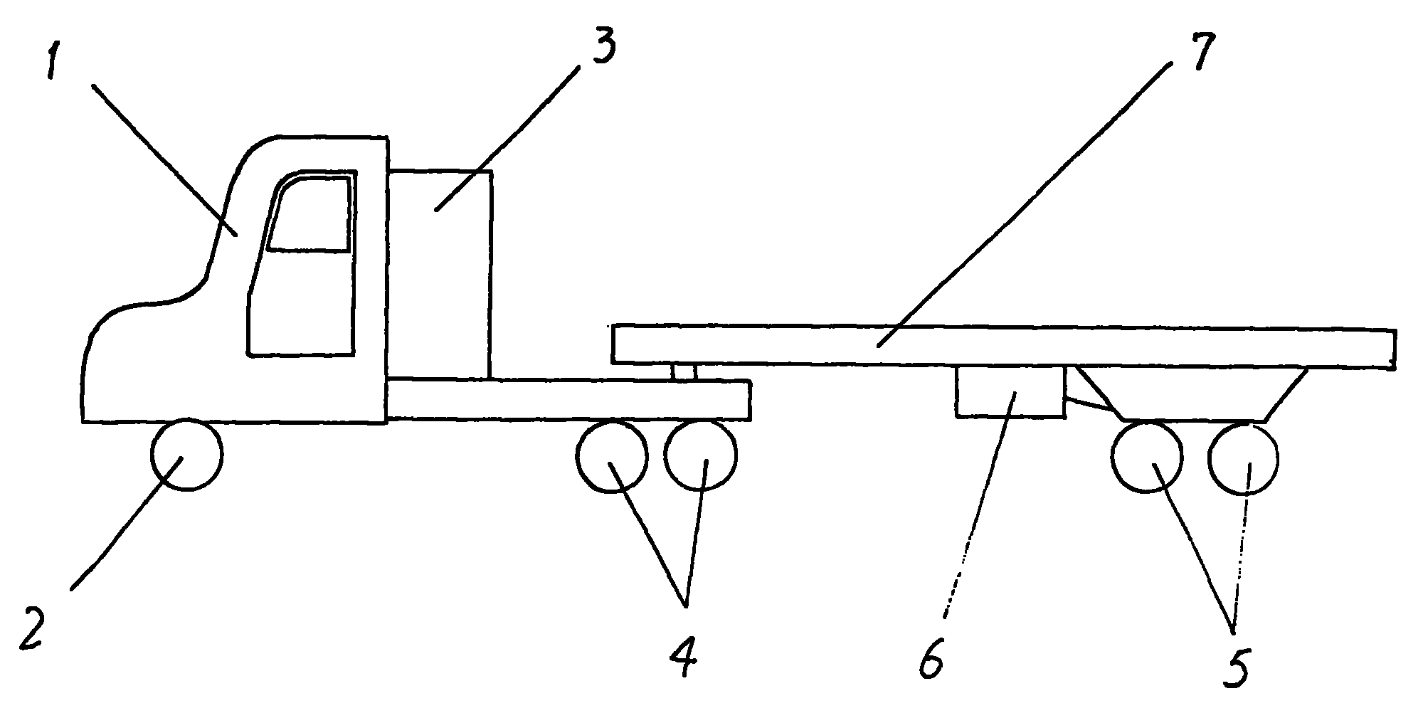 Mixing power driven semi-mounted type lorry