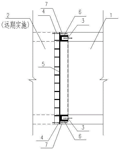 Reserved connecting port structure for underground pipe gallery and implementation method thereof