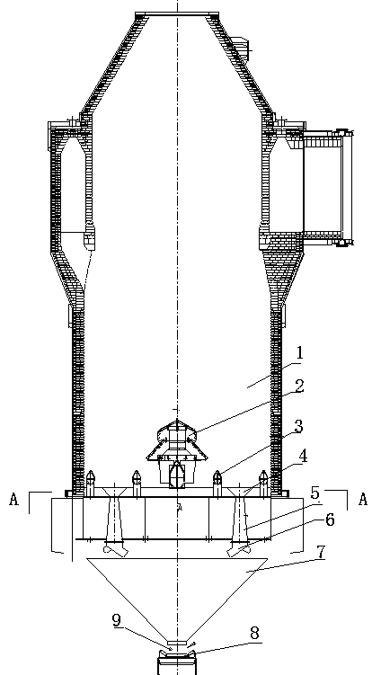 Multi-pipe discharge device of sinter shaft kiln waste heat recovery system