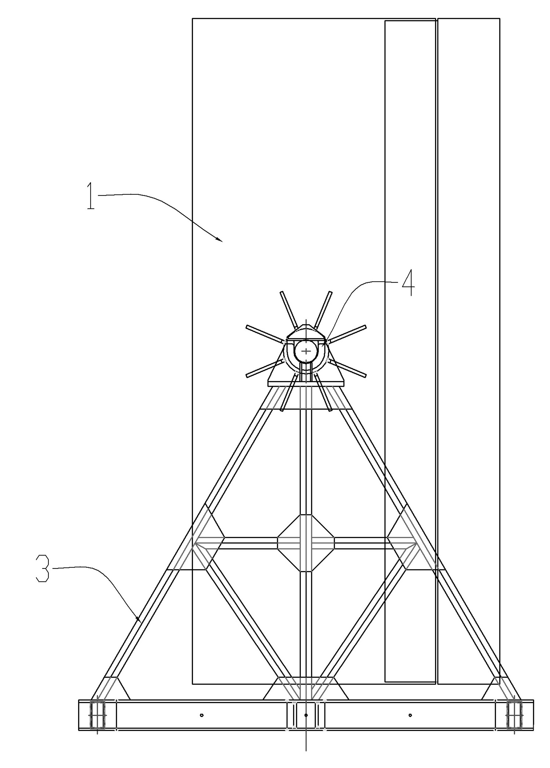 Turning-over method, structure and device for large-scale equipment