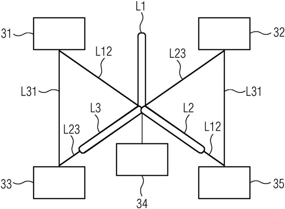 Arrangement for connecting a railway power supply for a railway track to a three-phase supply network