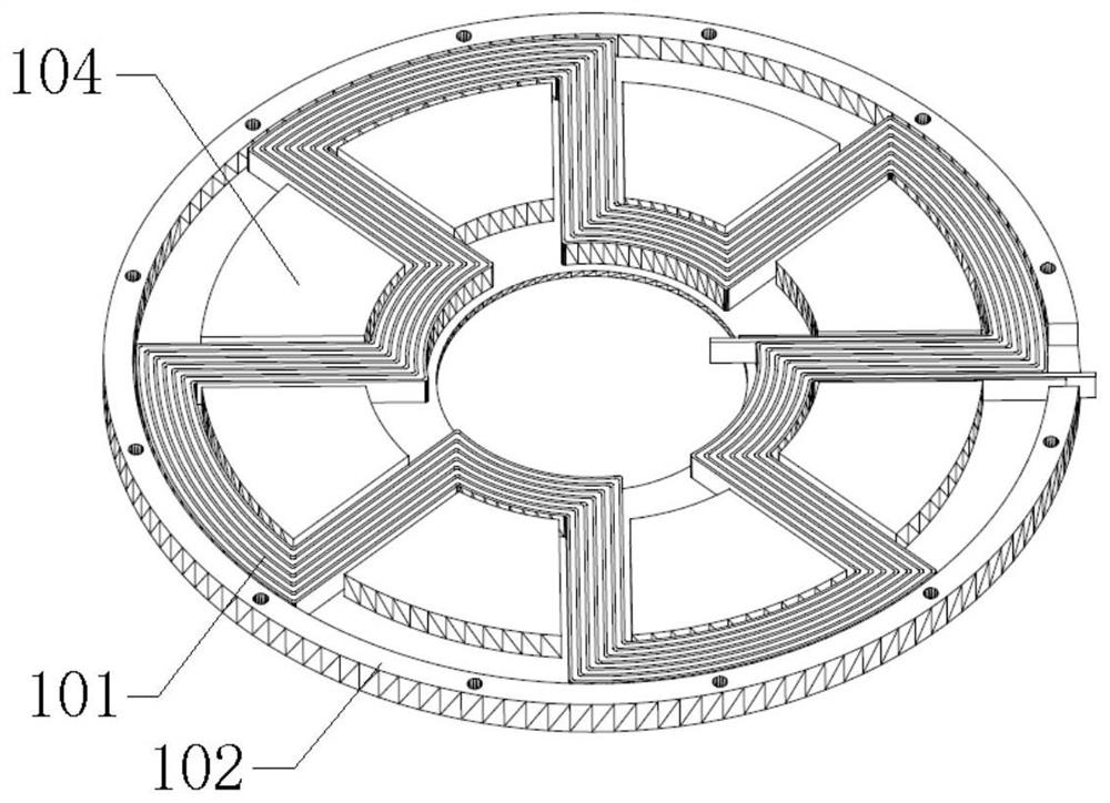 Winding structure of disc-type coreless permanent magnet motor and manufacturing method of winding structure