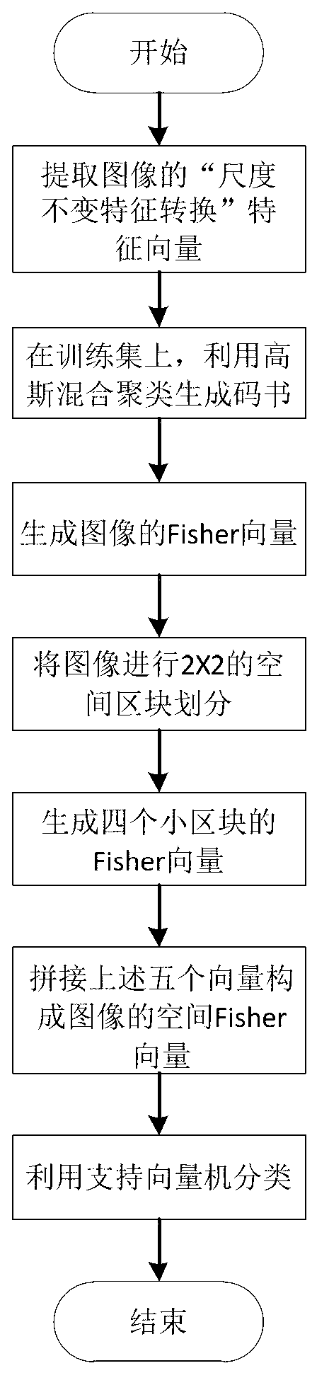 Spatial Fisher vector based image classification method