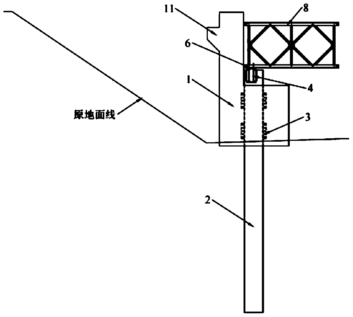 Combined abutment structure for temporary trestle