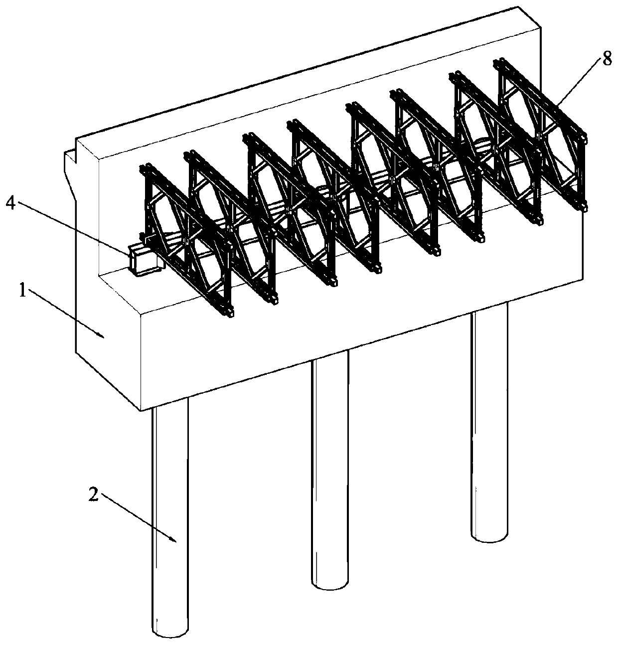 Combined abutment structure for temporary trestle