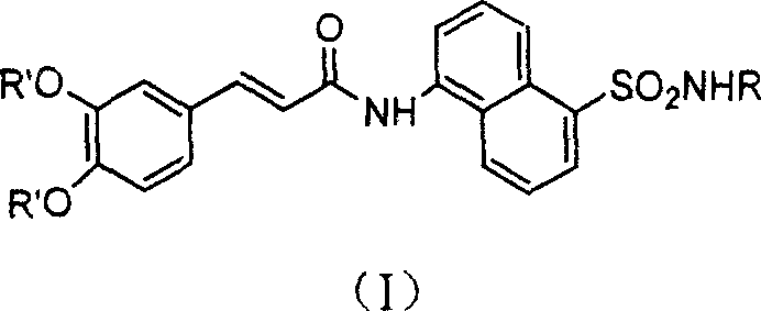 Coffee acyl naphthalene sulfonamides compound and method for preparing the same and anti HIV conformity enzyme action