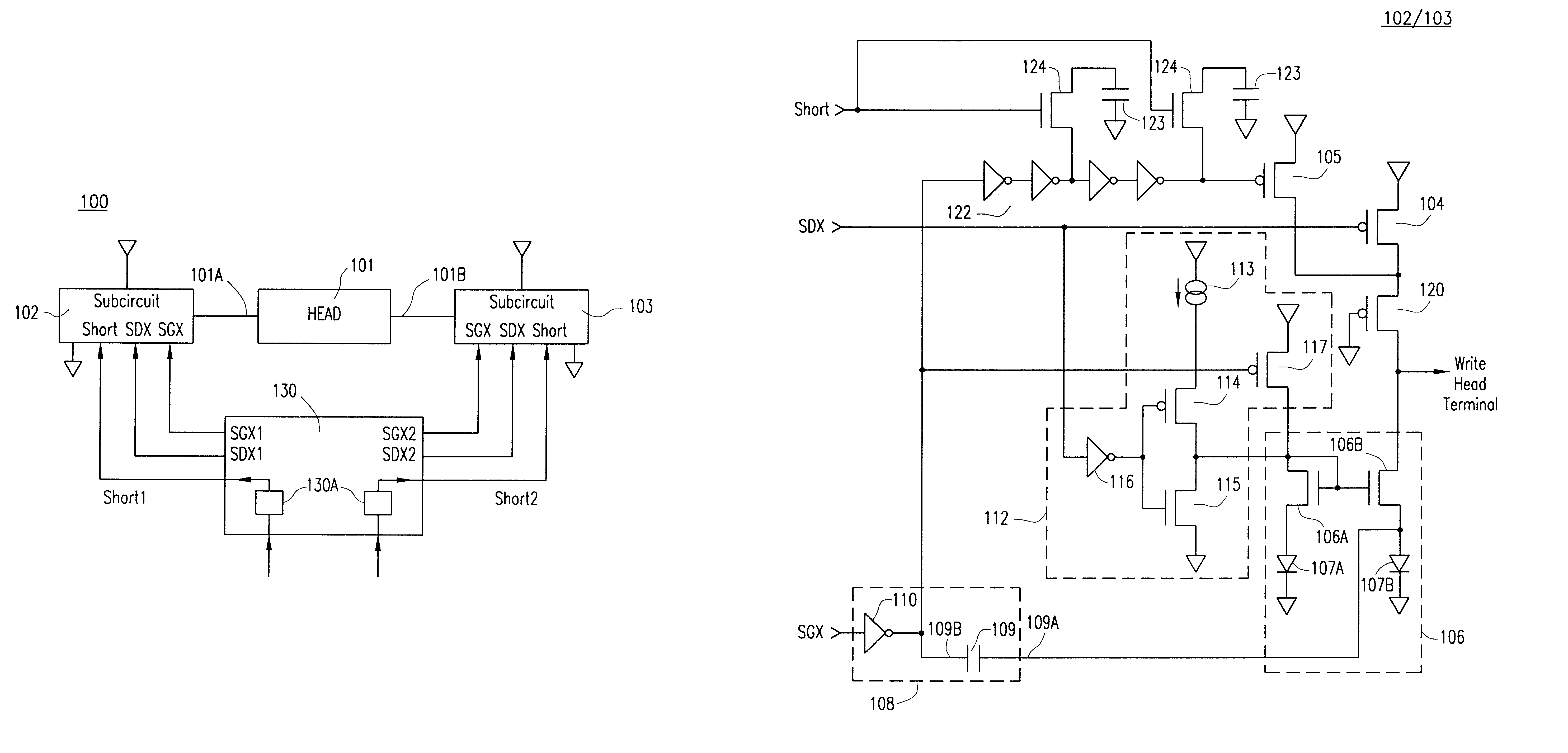 Circuit and method for writing to a memory disk with a boosted voltage