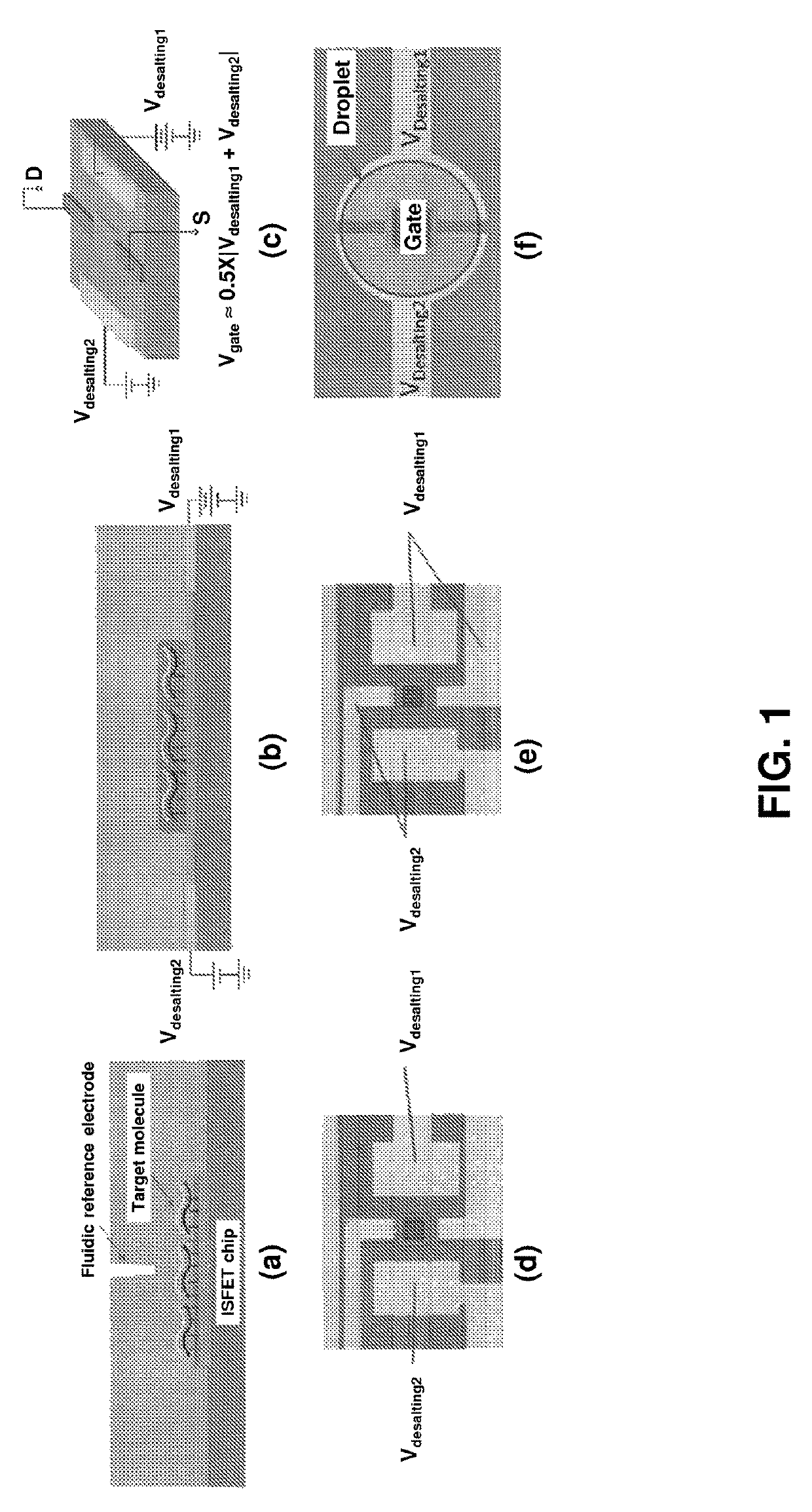 Label free analyte detection by electronic desalting and field effect transistors