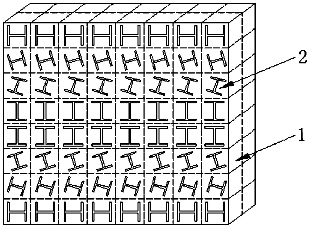 Non-uniform metamaterial for converging electromagnetic waves