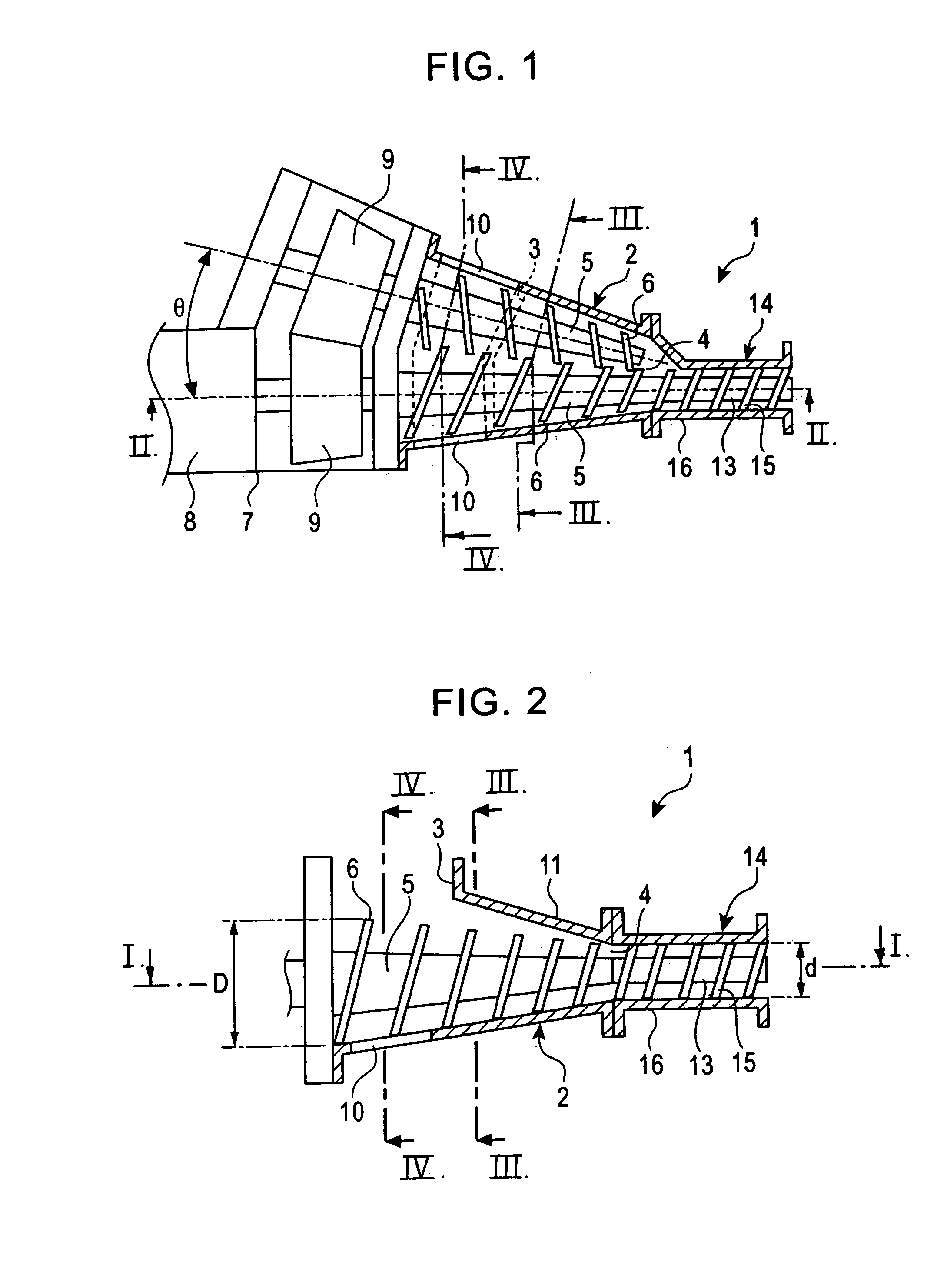 Conical twin-screw extruder and dehydrator