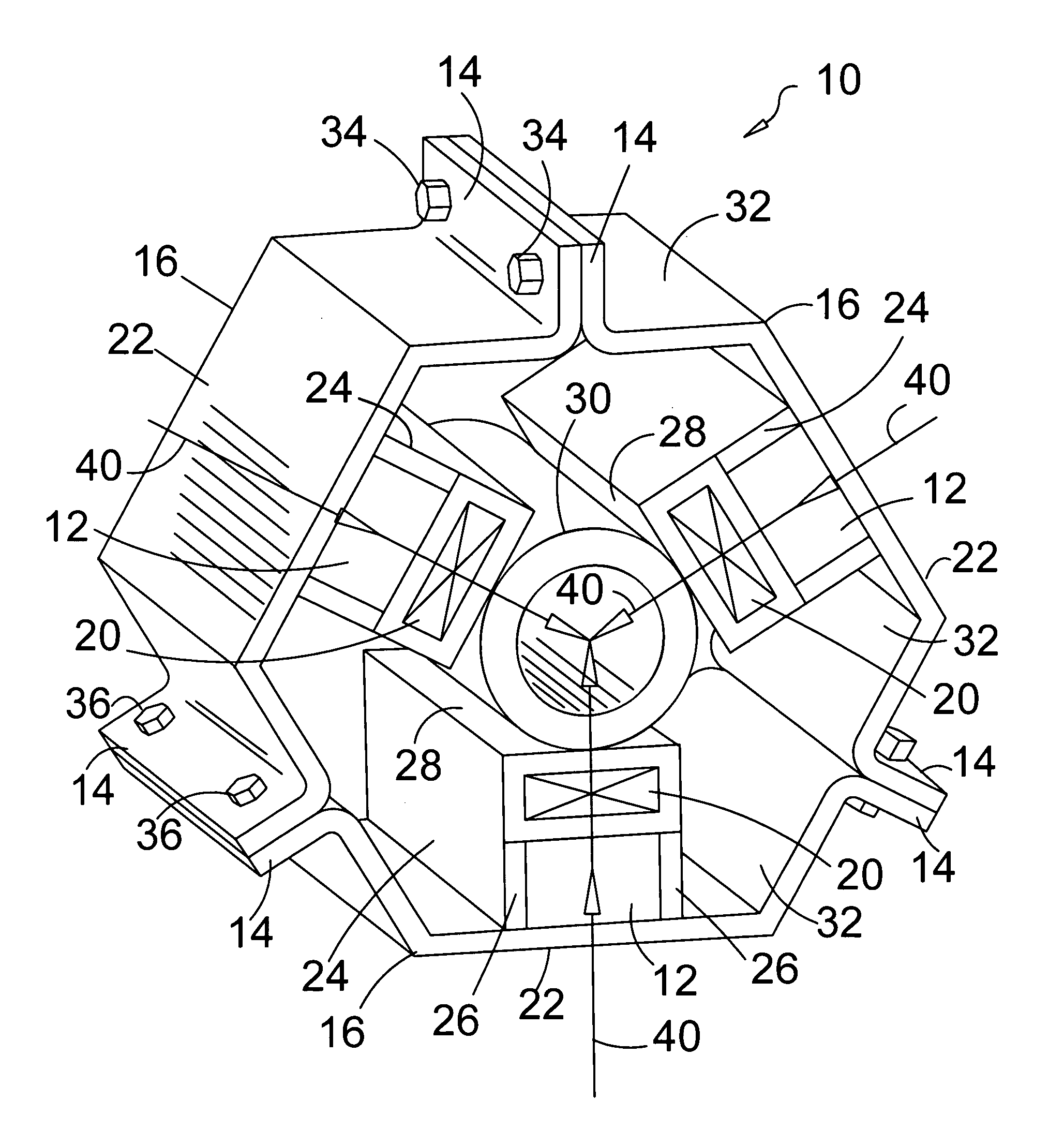 Device for focusing a magnetic field to treat fluids in conduits