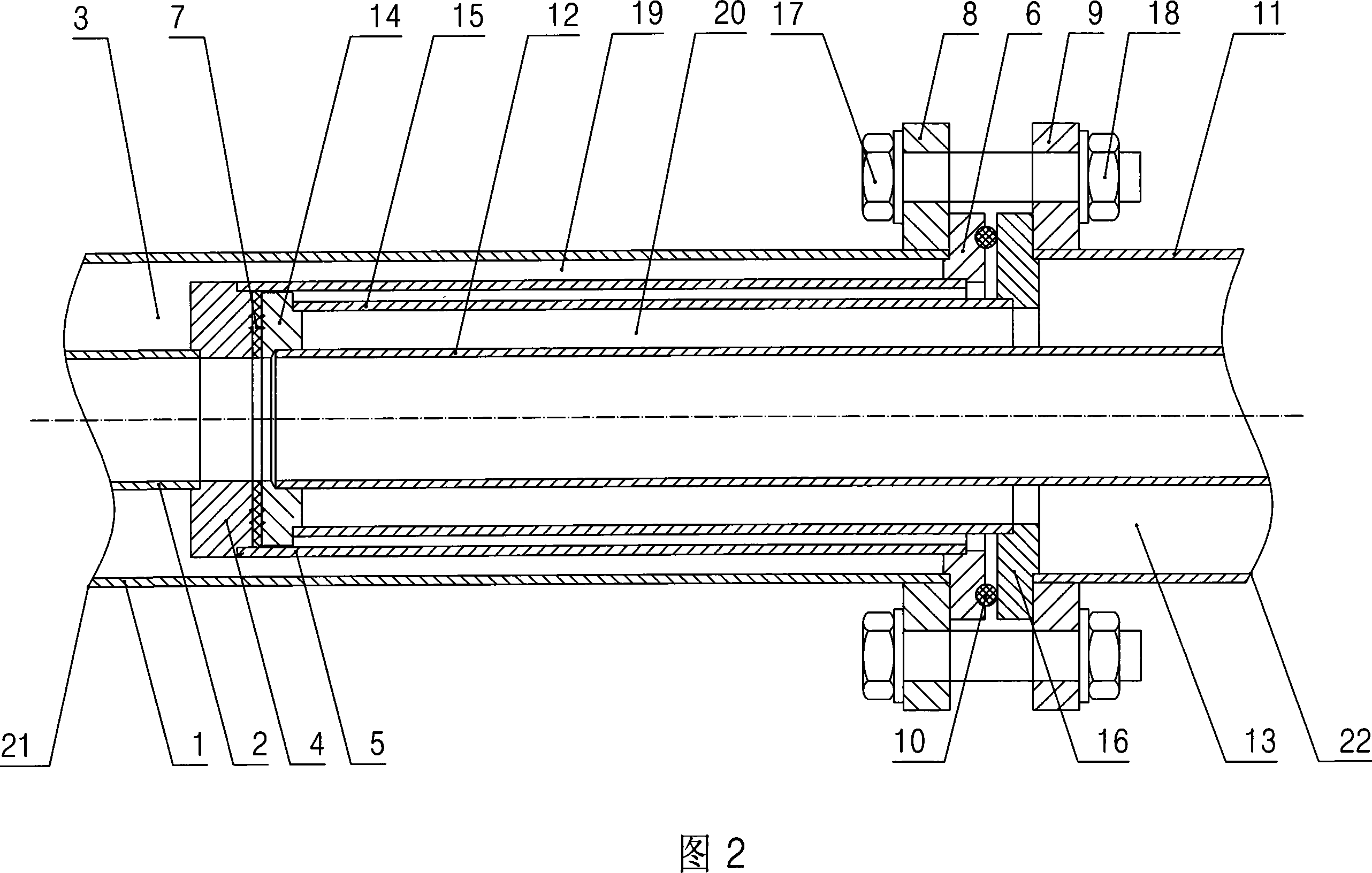 Vacuum pipe butting structure