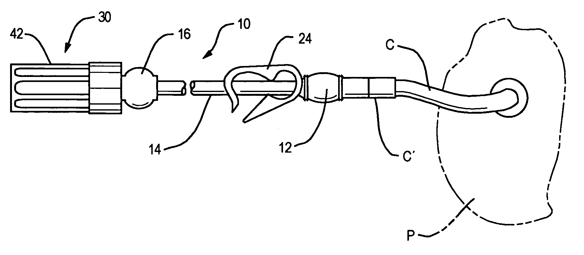 Catheter extension set and closure assembly therefor