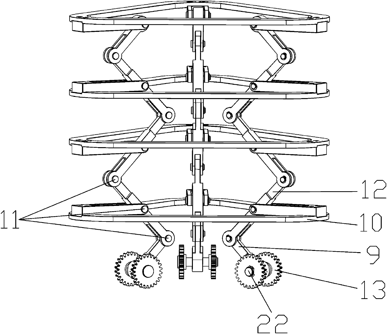 Fast lifting platform mechanism and using method