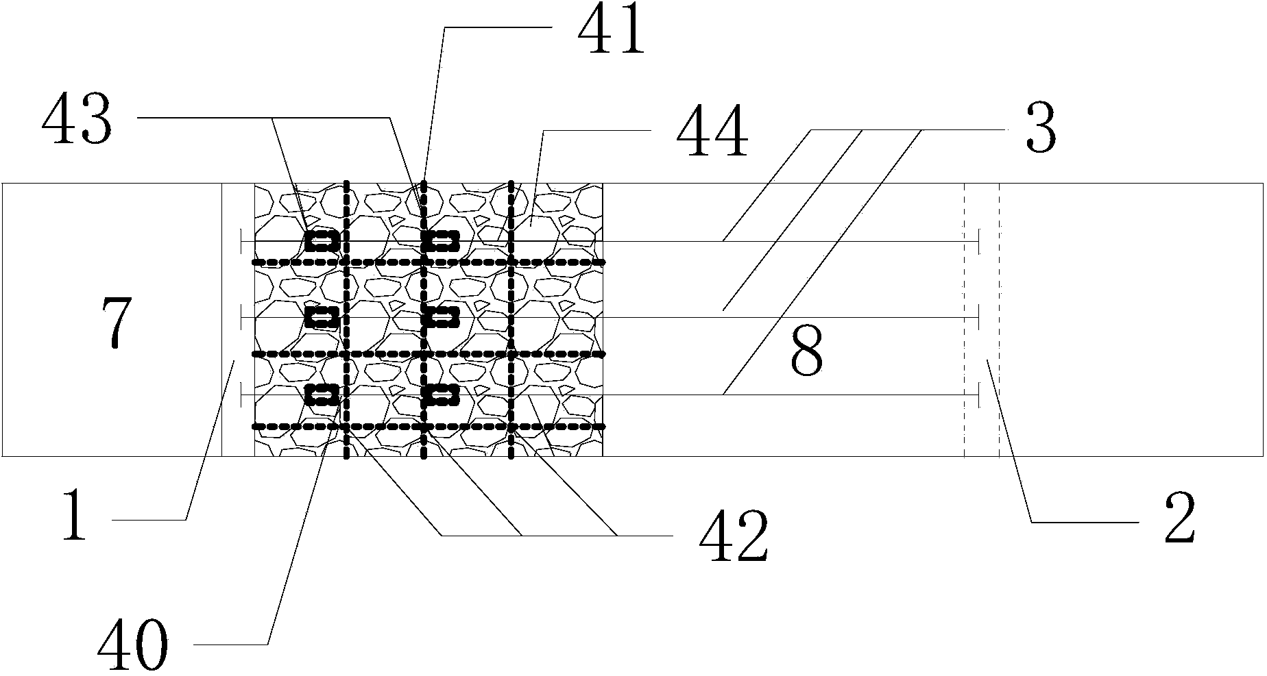 File foundation-flexile reinforcement cushion layer composite bearing table type sheet-pile structure