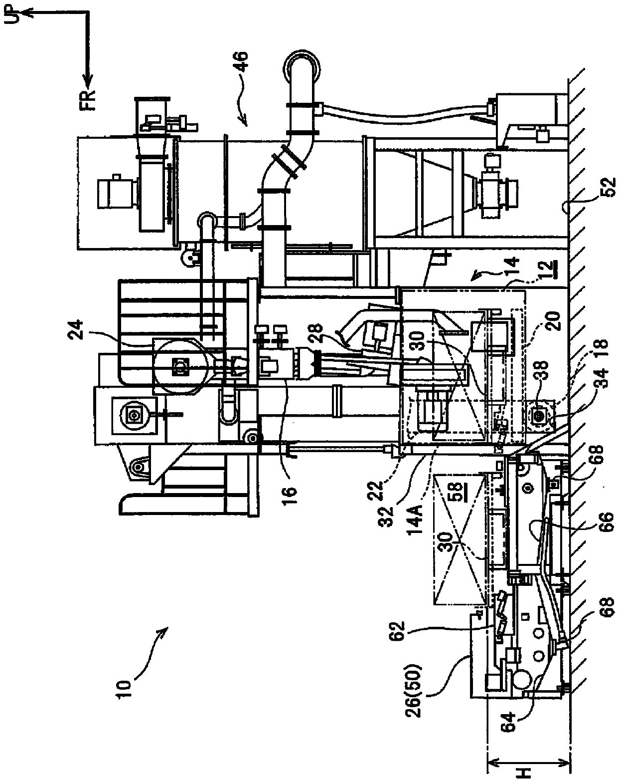 Shot peening device and shot peening method