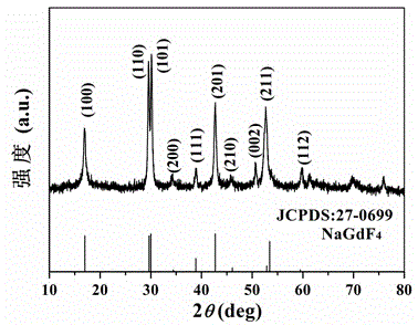 Preparation method of europium-doped sodium gadolinium fluoride red light-emitting porous nanocrystal material