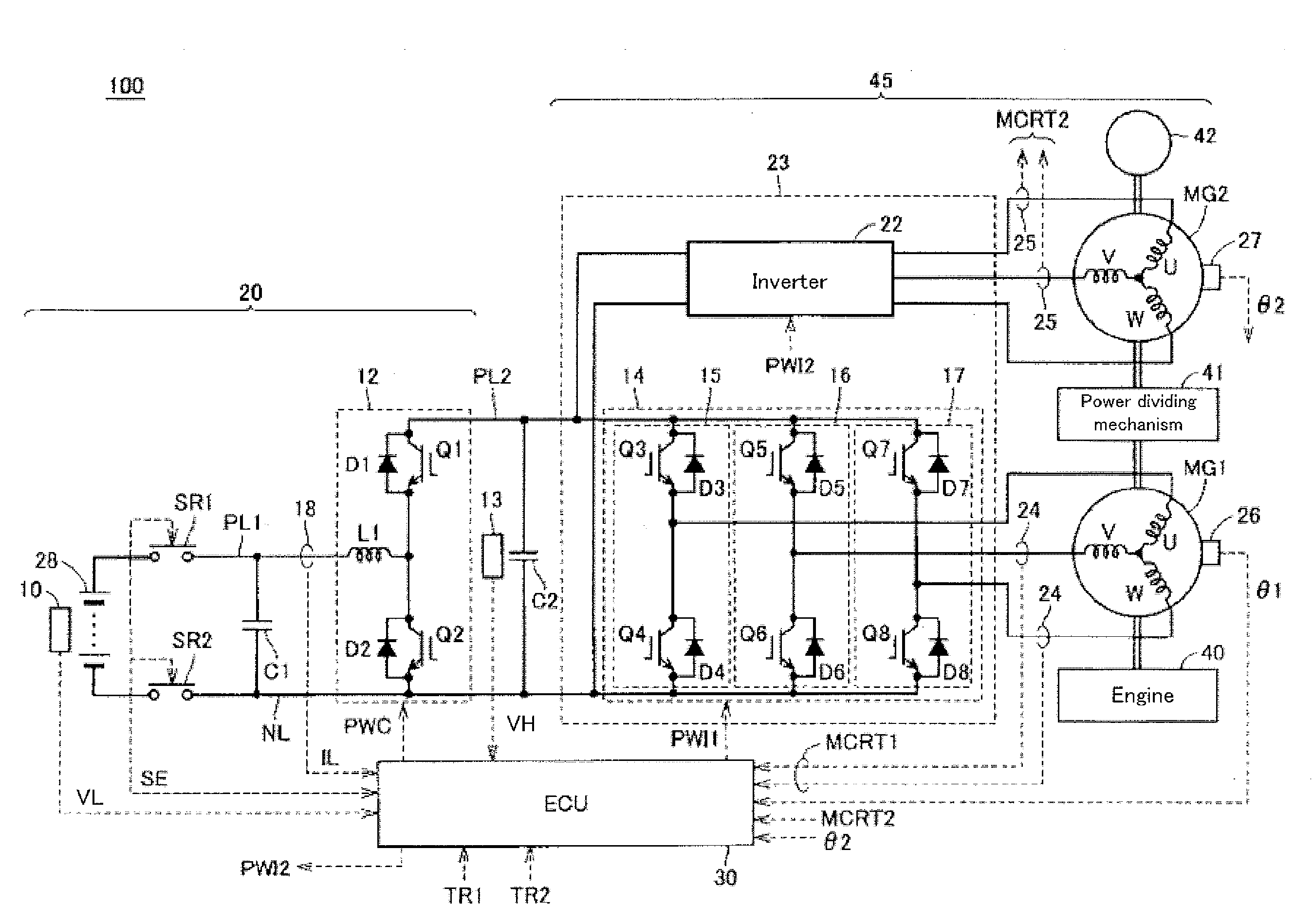 Apparatus for controlling voltage converting apparatus