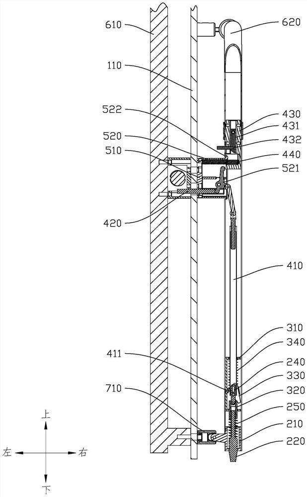 Magnetic ground tongue locking type prying-resistant glass door escape lock