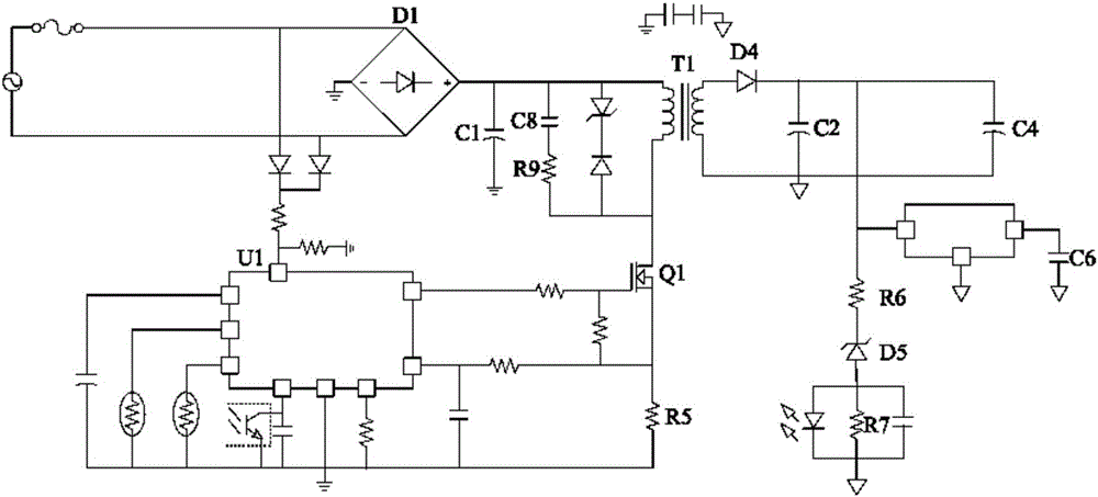 Circuit reducing electromagnetic interference and increasing peak power through adjusting pulse