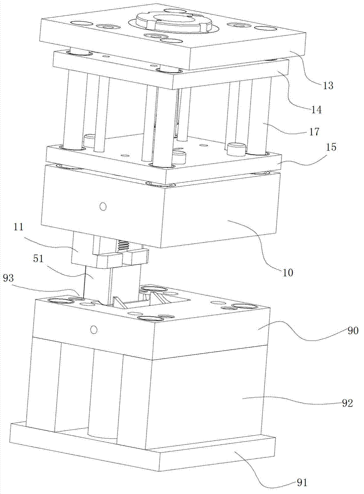 Rotating demolding type mold structure