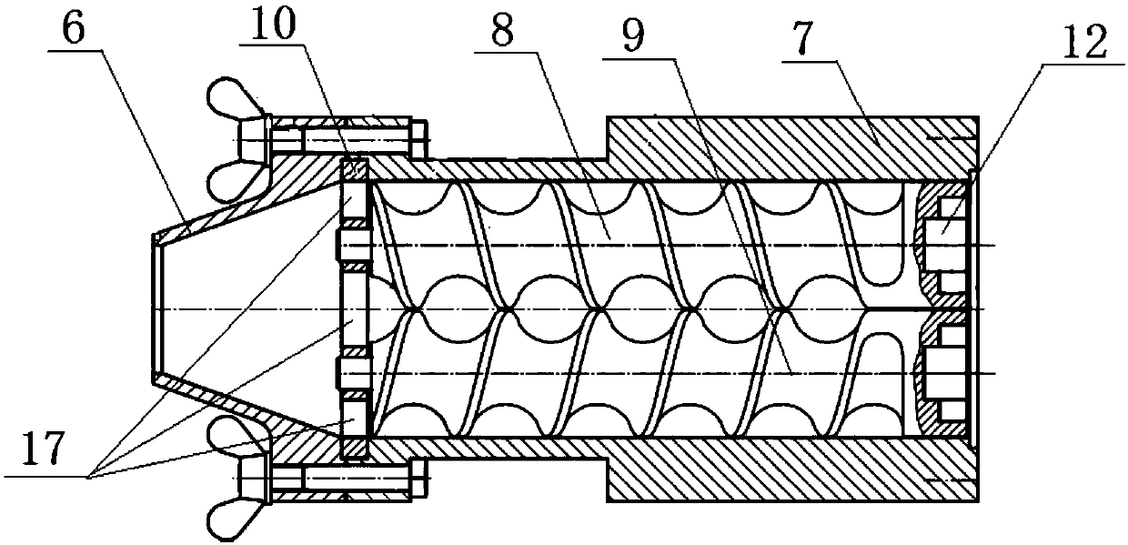 A twin-screw noodle machine