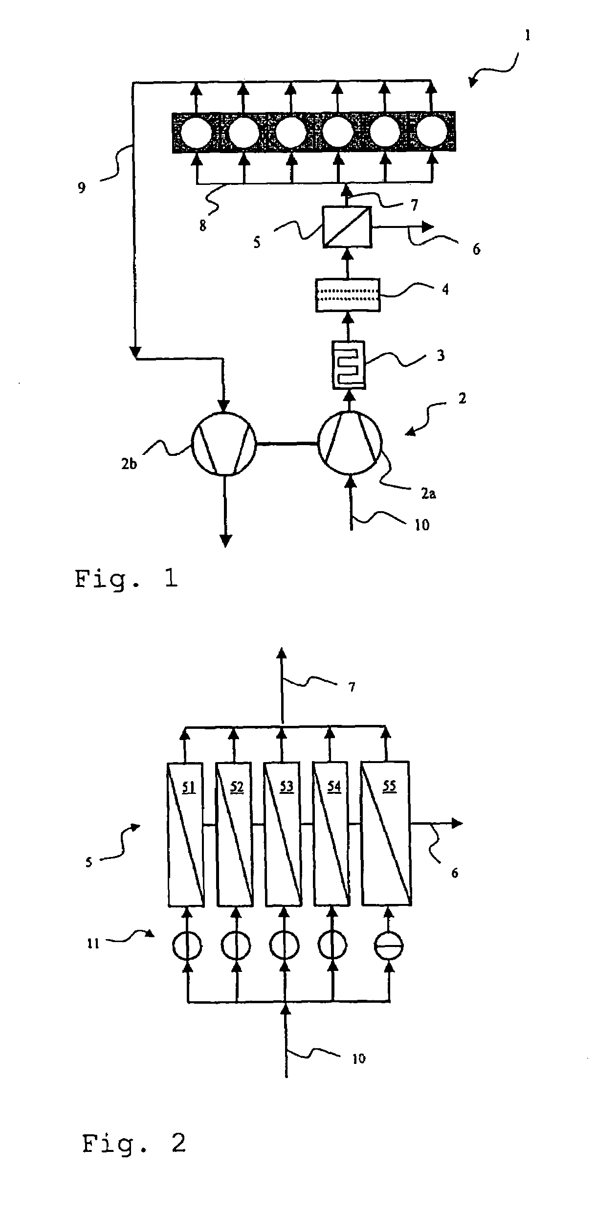 Internal combustion engine with an air separator and methods for realizing such an internal combustion engine