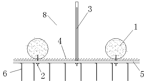 Installation method of underground concrete wall formwork of row pile supporting structure