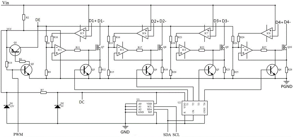 LED (Light Emitting Diode) multi-group constant-current drive circuit
