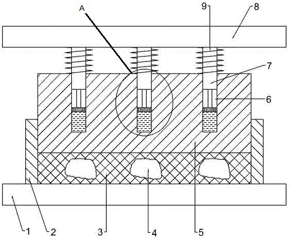 Damping installation device applied to automobile engines