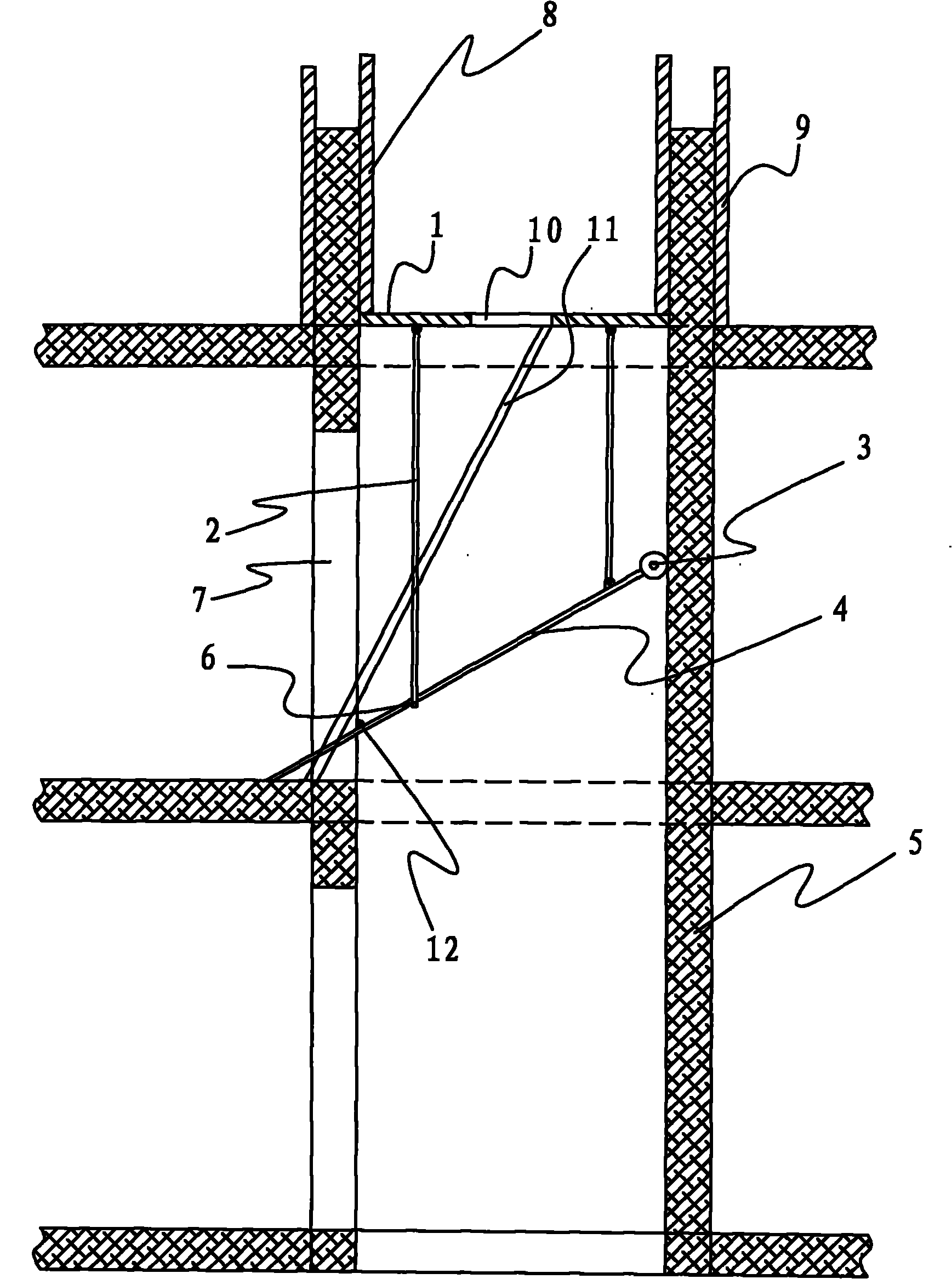 Quick template supporting construction method of elevator shaft