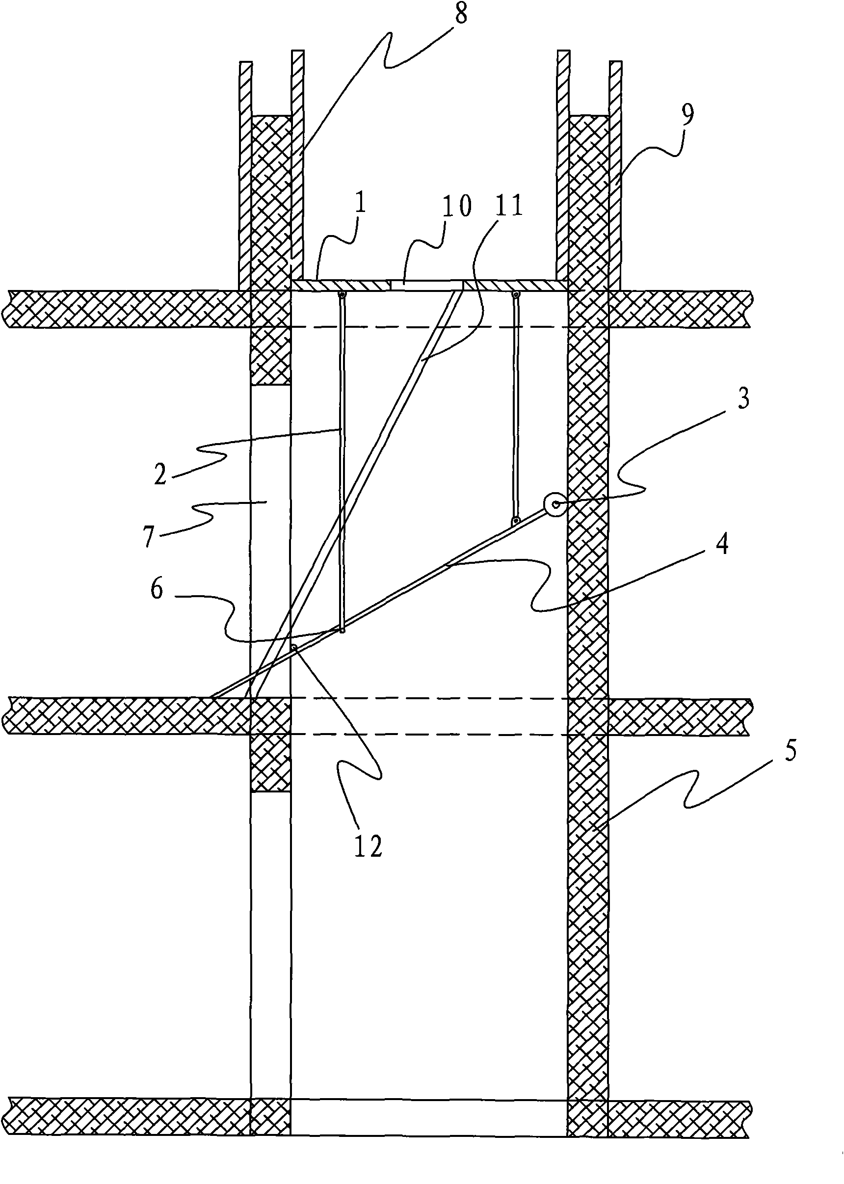 Quick template supporting construction method of elevator shaft