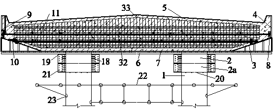 Bridge pier capping beam hoop steel beam template system and construction method thereof
